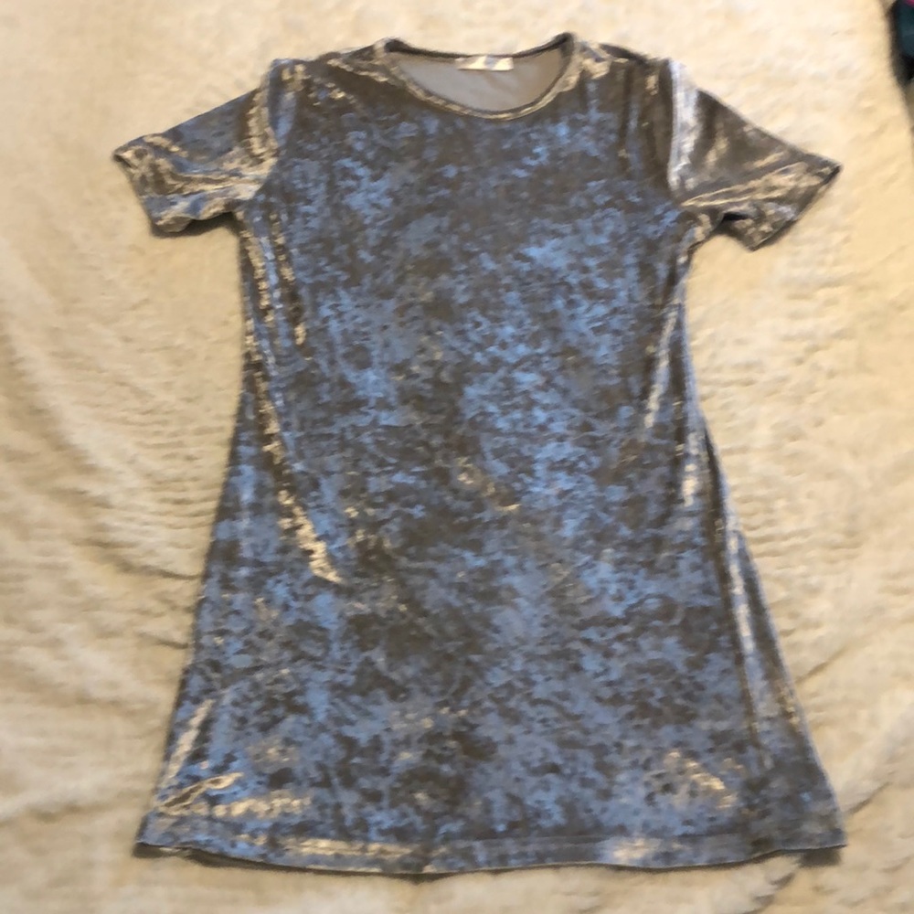 Grey Velvet Dress